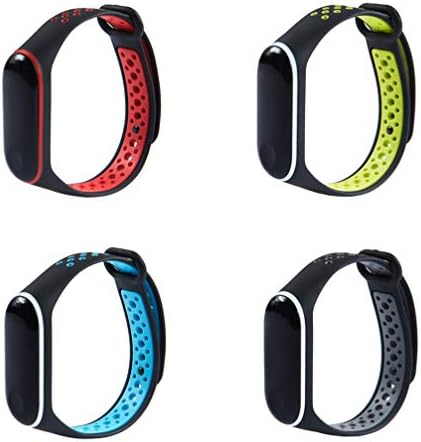 KOMI Straps compatible with Xiaomi mi Band 4 / mi band 3, Colorful Women Men Silicone Fitness Sports Replacement Band(grey/white)