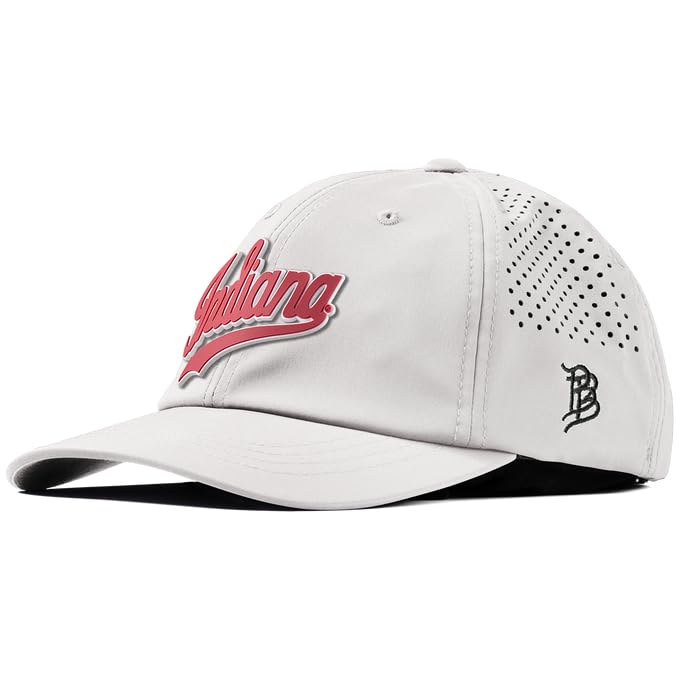Branded Bills Officially Licensed x Indiana Hoosiers White Performance Dad Hat Indiana Script PVC miniatura 1