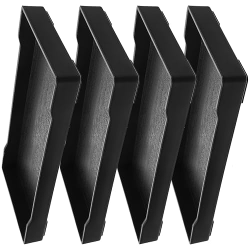 Gatuida 4 pièces Plateau de Rangement Rectangulaire Noir pour Salle de Bain Multi-Usage pour Articles de Toilette et Serviettes Plateau Décoratif PP Organisateur Pratique pour Lavabos et