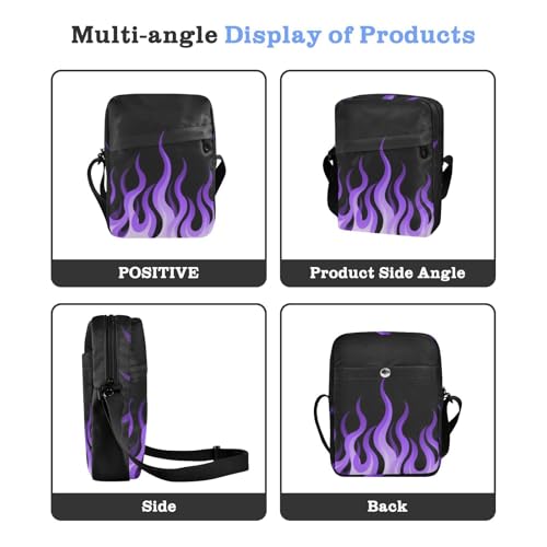 messenger bag Shoulder Crossover Bag Shoulder Handbags Adjustable Strap for Casual Casual- Flowing Fire Giraffe Purple4