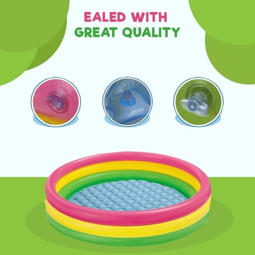 Image of Adult Folding Bathtub Portable Soaking Tub, Collapsible Family SPA Barrel, Maintaining Hot & Cold Temperature With Drainage Hole & Thicken Layer for Home Hot Water & Ice Bath (Rainbow)
