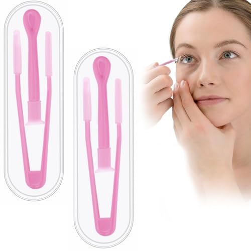 Kit de lentes de contato de 2 peças com ferramenta de inserção de silicone, ventosa e estojo de armazenamento para fácil manuseio e cuidado da lente