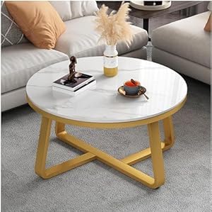 Crafty Store Luxury Gold Metal Coffee Table | Engineered Wood Top & Golden Iron Frame | Modern Decor Round Center Table for Living Room – Stylish & Modern Design | Cut (Gold & White) (B0DBLDKBBJ) Amazon Price History, Amazon Price Tracker