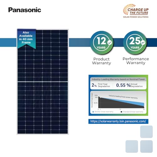 Image of Anchor By Panasonic 550Watt Solar Panel, Non DCR Mono Facial Half Cut 144 Cells, Mono-PERC Solar Module, 10BB, 25 Years Linear Performance Warranty (Pack of 2)