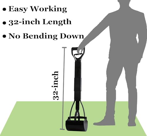 Image of ienjoyed 2-Pack Pooper Scooper for Large Small Dogs Heavy Duty, 32 inch Long Handle Poop Scoop for Yard, Grass, Gravel, Dog Poop Grabber with High Strength Material