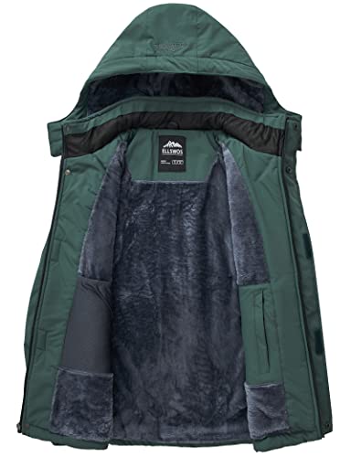 Image of ELLSWOS Men's Waterproof Ski Jacket Winter Snow Coat Warm Hooded Raincoat Windproof Windbreakers