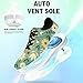 Women's Spikeless Golf Shoes Lightweight Vegan Leather Golf Sneakers Fashion Floral Non Slip Training Smeakers with Ventilation Heel