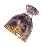  Cabilock Ornements De Charme Chanceux Améthyste Accessoire De d\'argent Petit Porte Monnaie pour Fille Sculpture d\'argent à Main Cristal Violet,Mauve