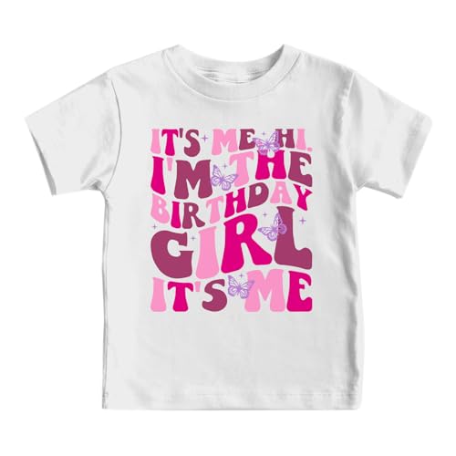 Image of Fkatuzi Cute Rainbow Birthday Girl Shirt Kawaii Graphic Tees Cotton Short Sleeve T Shirt Pink Tops