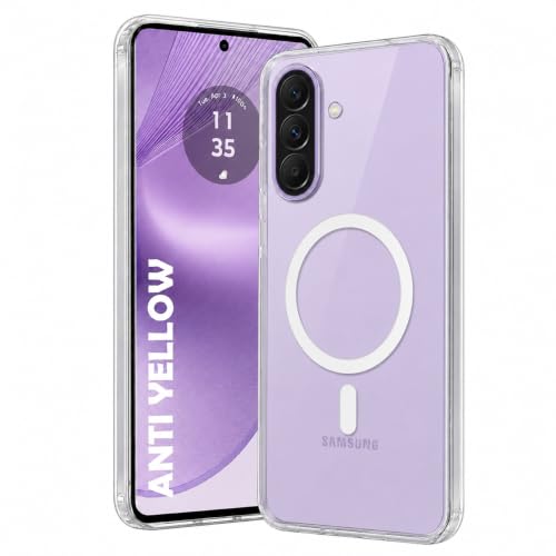 Image of DIZORO Crystal Clear Magnetic Compatible with Samsung A37 Back Cover case with Anti-Yellow (Compatible with Magsafe) Anti-Scratch | Shockproof Transparent Cover