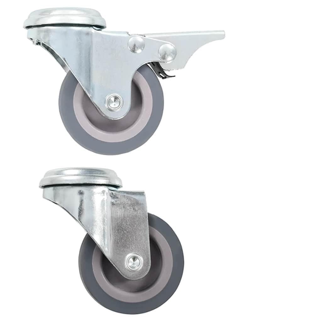 8 Pack Lenkrollen mit Rückenloch 50 mm TPR Möbelrollen mit Bremse