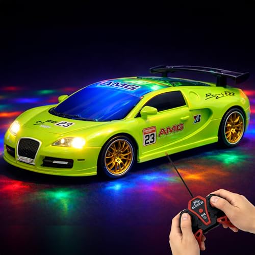 Image of Big Rechargeable Remote Control Car Toys | LED Headlights, Spray Smoke,Up to 120 min Non-Stop Play Time, 150ft Remote Range, USB Charging, Anti-Skid Tyres, BIS Certified,Birthday Gift for Kids