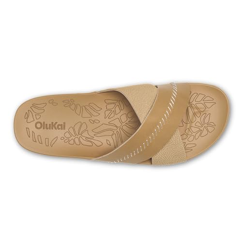 Image of OluKai Kipe'a Olu Women's Slide Sandal, Premium Leather, Relaxed & Dressy Design For Any Occasion, All-Day Comfort & Fit
