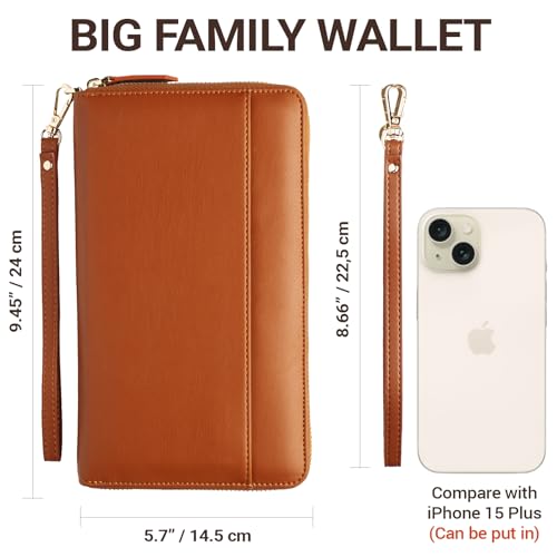 Image of Travel Document Organizer - RFID Passport Wallet Case Family Holder Id Wristlet