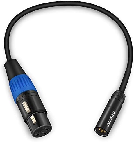 Mini XLR Male to XLR Female Adapter Cable, 3-pin Mini XLR Male to XLR Female Adapter Cable, for BMPCC 4K Camera Video Assist 4K Sharp 8K, 1 Feet - JOLGOO