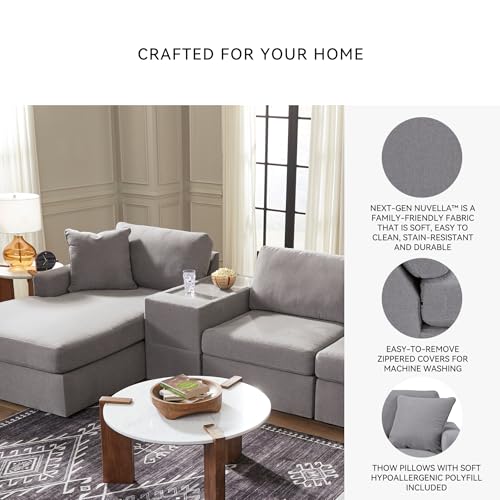 Image of Signature Design by Ashley Modmax U Shaped Modular Sectional Sofa, Granite