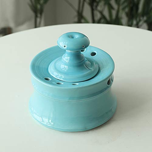 1300ML Cat and Dog Water Fountain, New Ceramic Water Dispenser, Pet Automatic Drinking Fountain, Suitable for Small and Medium Pets (Color : Blue)
