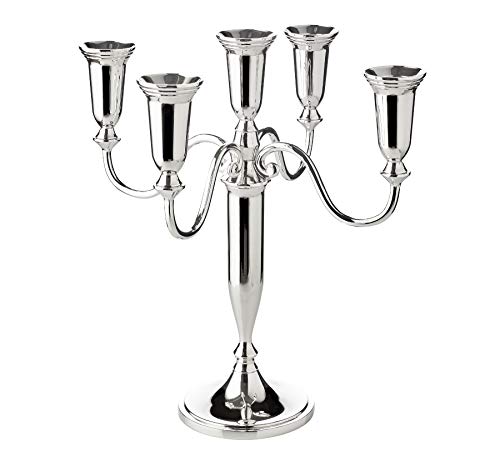 EDZARD Kerzenleuchter Venezia, 5-flammig (H 31 cm) edel versilbert,...