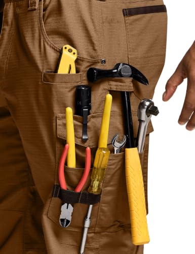 Image of CQR Men's Quick Dry Work Pants, Water Resistant Outdoor Tactical Pants, Lightweight Stretch Cargo Hiking Pants