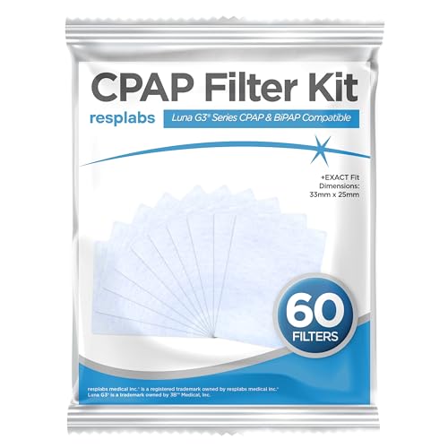 resplabs CPAP Filters Compatible with The React Health Luna G3 Machine (Pack of 60)