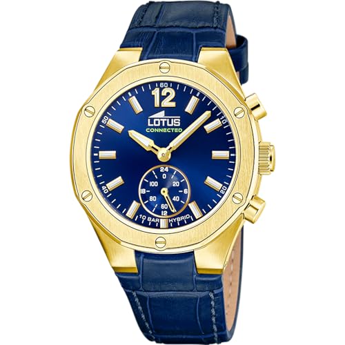 Lotus Reloj Mujer 18973 2 Connected Caja De Acero Inoxidable 316l Dorado Correa De Piel Azul Lotus Reloj Mujer 18973 2 Connected Caja De Acero Inoxidable 316l Dorado Correa De Piel Azul
