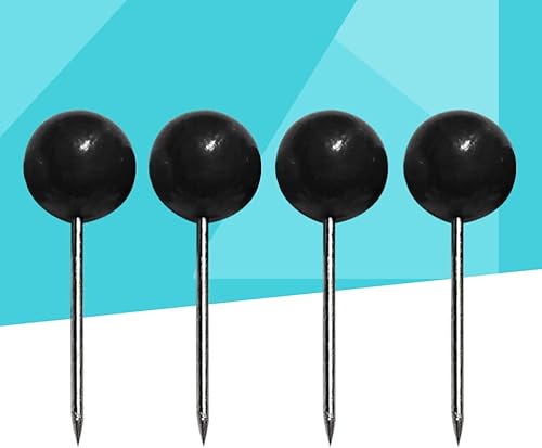 Miniatura 7 de Agujas de cuentas, 100 unidades, tachuelas de plástico de cabeza redonda con puntos de acero para tablero de corcho, pared, mapa de viaje,