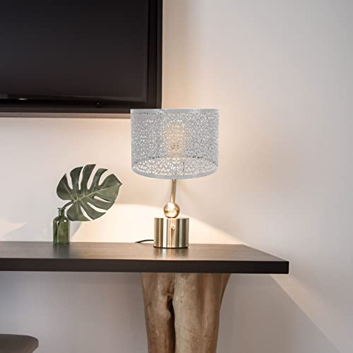 Lurrose Metal Large Lamp Shades Iron Lamp Shade E27 E14 Clip On Table Lampshade Hollow Out Lamp Shade For Floor Light Table Lamp, White #TOP1