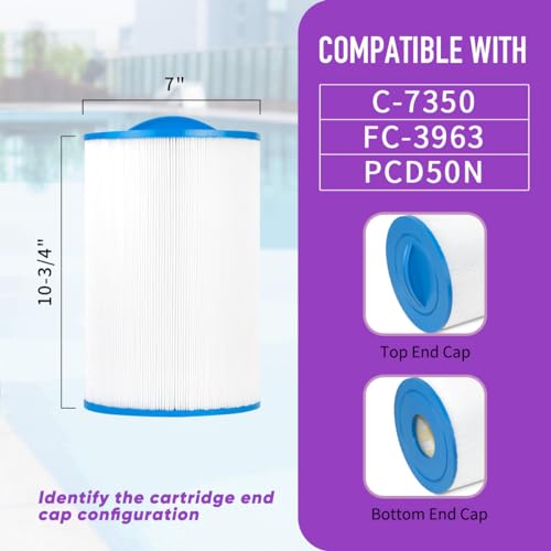 ZOTEE Hot Tub Spa Filter Compatible with Unicel C-7350, Caldera 50, Filbur FC-3963, PCD50N, 1019401, 73532, 1 Pack