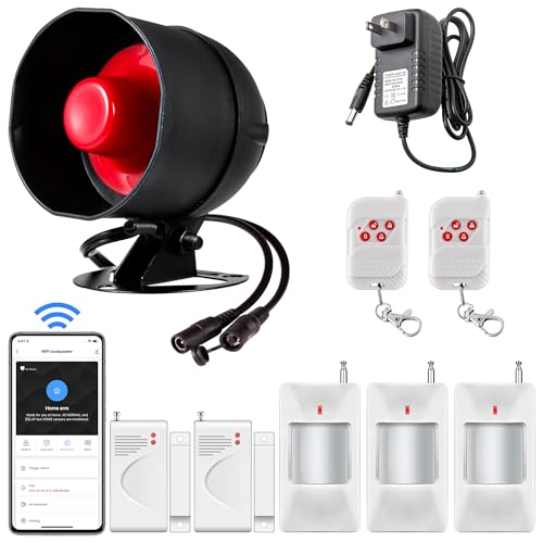 Home WiFi Alarm System: 120dB Motion Sensor Siren with Remote Control for Windows and Doors