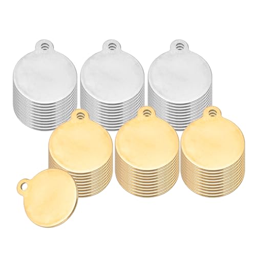 Chapas metálicas en blanco con agujero para grabado fácil en joyería de acero inoxidable