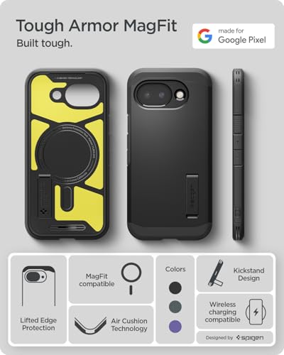 Image of Spigen for Google Pixel 10a (2026) Case, Tough Armor MagFit, Pixelsnap Ready (TPU+Poly Carbonate) - Black