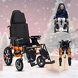 Reclining Electric Wheelchairs for Adults,20' Seat Width All Terrain Power Wheelchair,30Miles Lighweight Motorized Wheelchair for Seniors with Adjustable Backrest,Foldable Reclining Wheelchairs(8006)