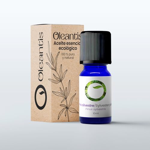 Oleantis Aceite Esencial de Pino Silvestre Ecológico, 10ml, Certificado CAAE, BIO para Aromaterapia y Cuidado Personal. Expectorante, Antiséptico, Estimulante suprarrenal, Tónico general, Diurético.