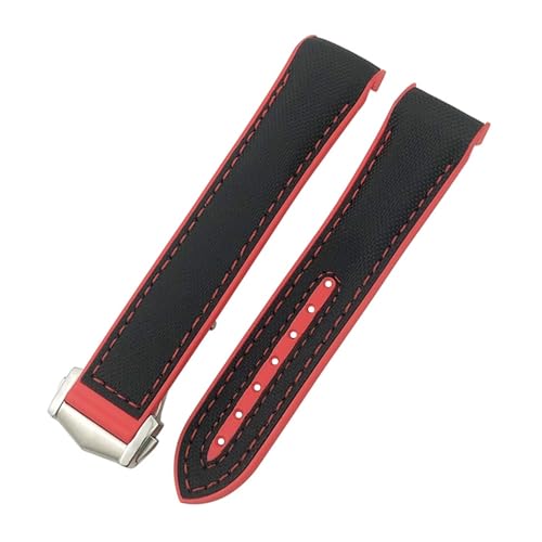 19 20 21 22mm o[U[XgbvAIK V[}X^[V[Y EHb` 300m ΉAVRiC X|[cXgbv(Black red nylon,21mm,Golden buckle)