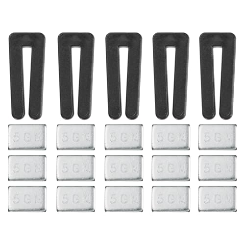 PATIKIL 5 Sets High Calibration Fan Blade Balance Tool Includes 5 Pcs Plastic Clips and 15 Pcs Metal Adhesive 5G Weight, White