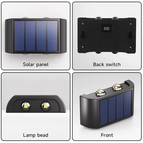 Aplique solar de diseño elegante con luz calida decorativa vertical para fachadas 6