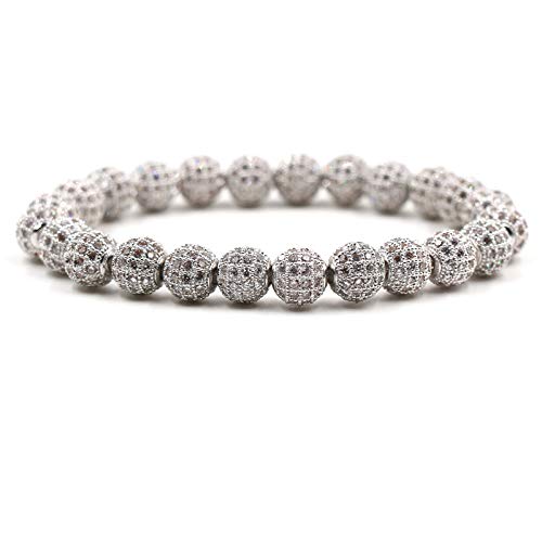 Perle en pierre naturelle 8mm, bracelet élastique et accessoire mode pour bijoux