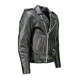 Milwaukee Leather LKM1703 Men's Classic Black Premium Leather Motorcycle Biker Rider Jacket - 3X-Large