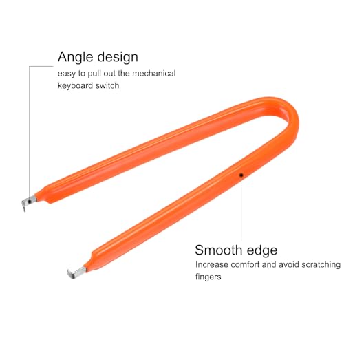 Image of uxcell IC Puller Chip Extractor Stainless Steel with Insulated Vinyl Grip Orange 2 Pack