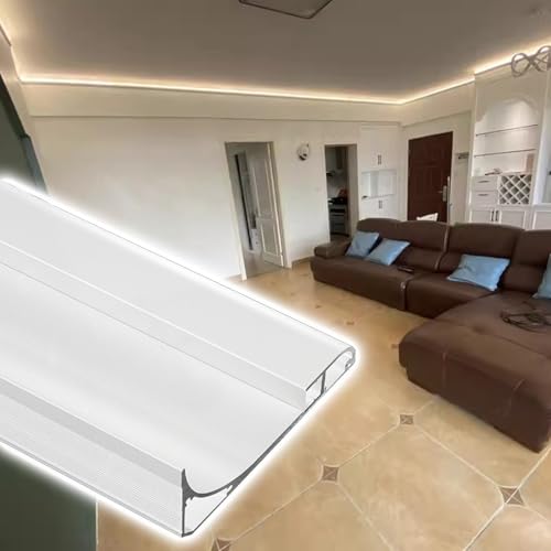 Difusor de tira LED, canal de aluminio para techo, pared, suelo, montaje para escaleras, armarios, restaurantes, bares, cafeterías
