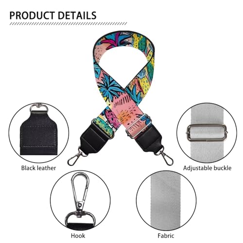 Image of TODIYADDU Tropical Pineapple Mango Straps for Handbags Firm Crossbody Straps Novelty Wallet Strap Women Wide Strap Purse for Handbag Outdoor Travel Fit for Canvas Bag Computer Bag