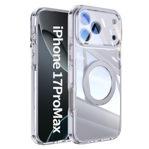 Coque iPhone 17 bague support silicone rigide transparent protection lentille antichoc argent