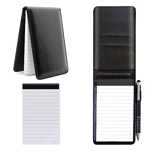 FINEASY A7 Bloc Notas de Cuero PU, Libreta Pequeña de Bolsillo