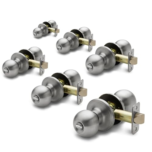 Copper Creek Privacy Interior Door Knob - Satin Stainless, reversible