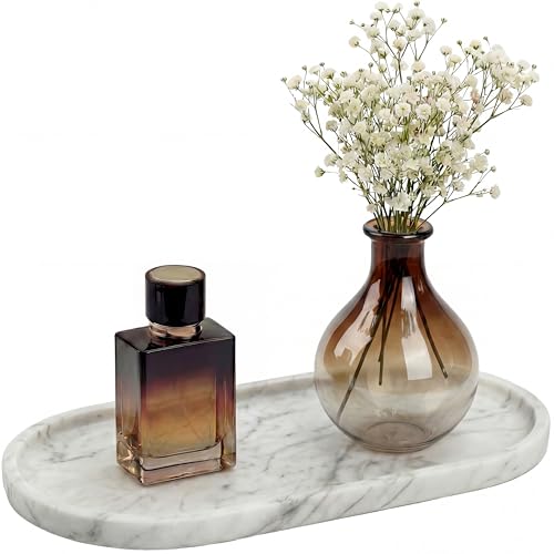 YKAJO 11.6' x 5.9' Oval Real Marble Tray for...