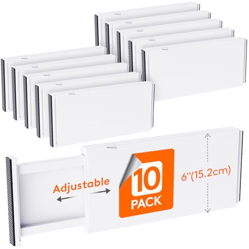 Lifewit 10 Pack Drawer Dividers Plastic 6