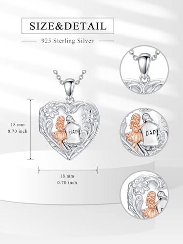 Dorunmo Mother Father Locket Necklace 925 Sterling Silver Personalized Custom Pictures Photo Keep Someone Near to You Letters Engraving Jewelry Gift for Women4