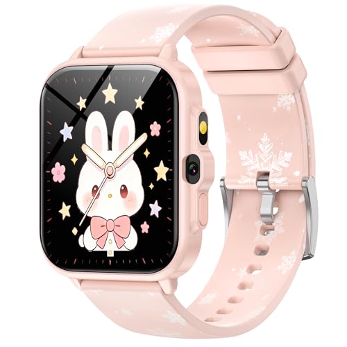Telezim Kids Smart Watch Gift for Girls Age 5-12, Ai Functions Games HD Touch Screen Watches with Video Camera Music Player Pedometer Flashlight 12/24 hr Educational Toys Birthday Gifts