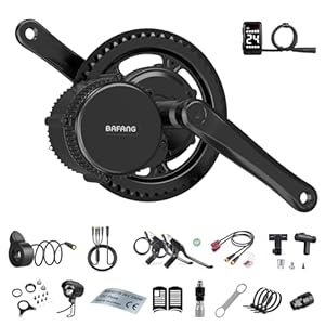 BAFANG 36V 350W Borstelloze Middenmotor BBS01B E-bike Conversiekit met Optionele Batterij en 8fun DZ40 E-bike Display, G340 Middenmotor voor BB68mm Mountainbike, Racefiets en Pendelfiets