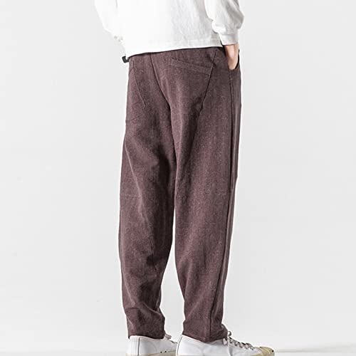 JEShifangjiusu Men's Comfort Stretch Cotton Chino Pants Loose Fit Casual Trousers Lightweight Elastic Waist Summer Beach Pant2